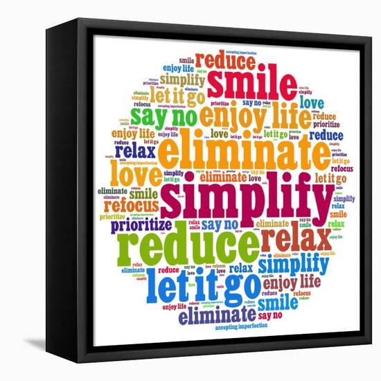 Simplify In Word Collage-mypokcik-Framed Stretched Canvas