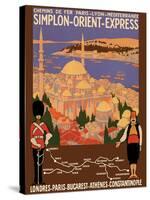 Simplon Orient-Express - London to Constantinople -  Vintage PLM Railroad Travel Poster, 1922-Roger Broders-Stretched Canvas
