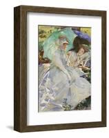 Simplon Pass: Reading, about 1911-John Singer Sargent-Framed Art Print