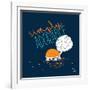 Simply Adorable-Blue Fish-Framed Art Print