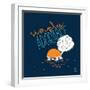 Simply Adorable-Blue Fish-Framed Art Print