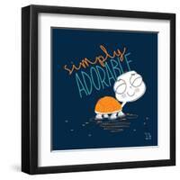 Simply Adorable-Blue Fish-Framed Art Print