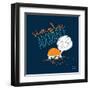 Simply Adorable-Blue Fish-Framed Art Print