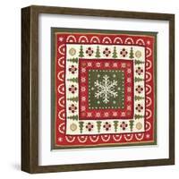 Simply Christmas Tiles II-Veronique Charron-Framed Art Print