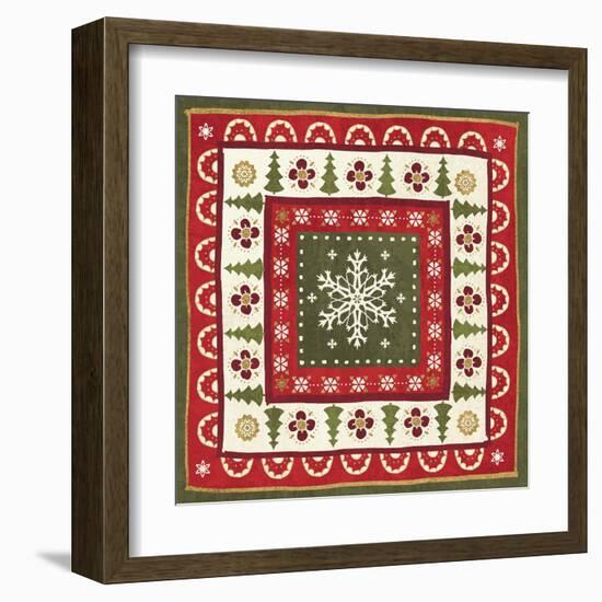 Simply Christmas Tiles II-Veronique Charron-Framed Art Print