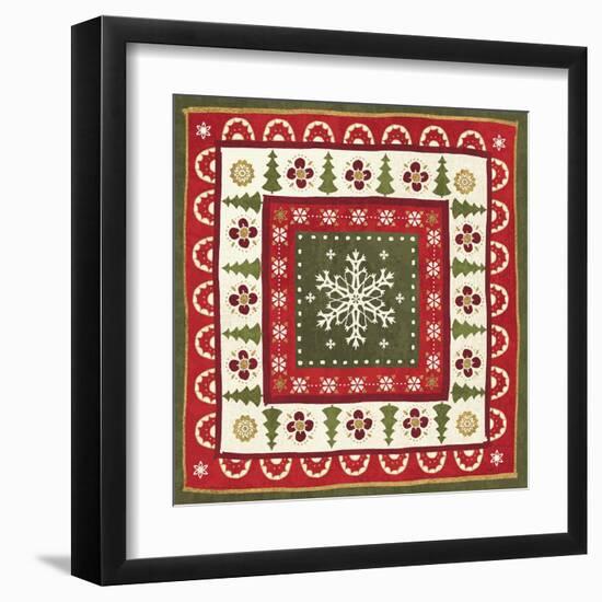 Simply Christmas Tiles II-Veronique Charron-Framed Art Print