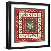 Simply Christmas Tiles II-Veronique Charron-Framed Art Print