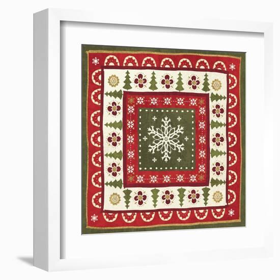 Simply Christmas Tiles II-Veronique Charron-Framed Art Print