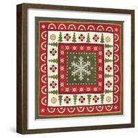 Simply Christmas Tiles II-Veronique Charron-Framed Art Print