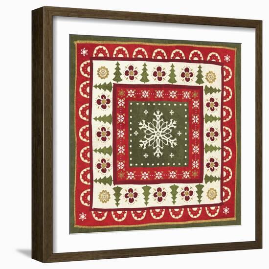 Simply Christmas Tiles II-Veronique Charron-Framed Art Print