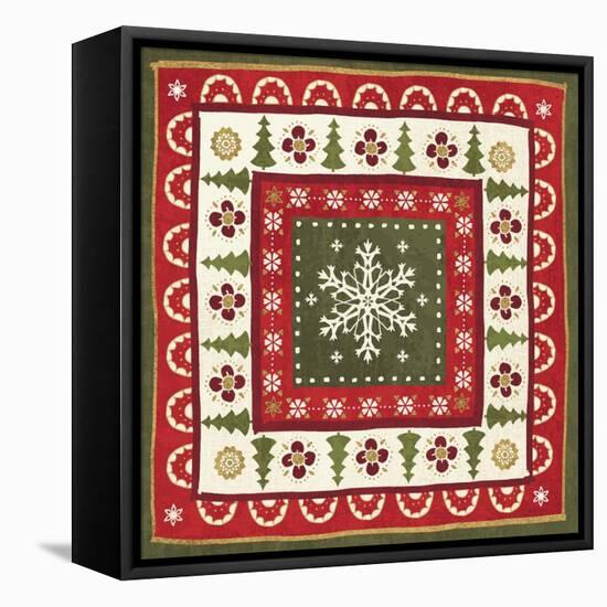 Simply Christmas Tiles II-Veronique Charron-Framed Stretched Canvas