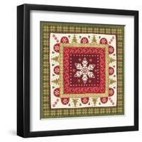 Simply Christmas Tiles IV-Veronique Charron-Framed Art Print