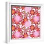 Simply Seamless Pink Flower Background-Enka Parmur-Framed Art Print