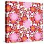 Simply Seamless Pink Flower Background-Enka Parmur-Stretched Canvas