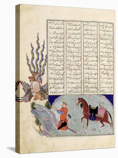 Simurgh Offers Zal, the Father of Roustem, to Sam, the Grandfather of Roustem, from the 'shahnama-null-Stretched Canvas