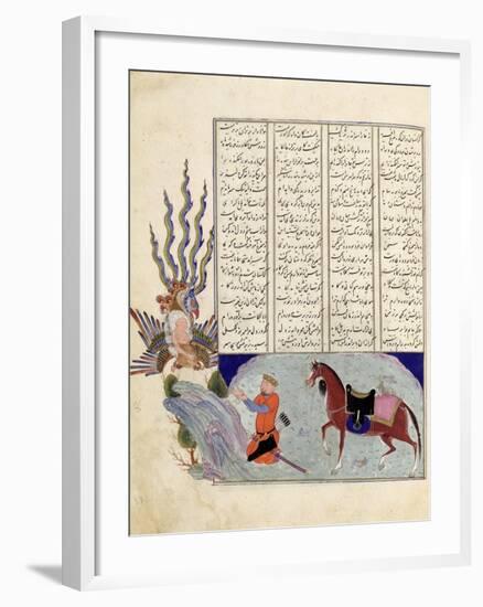 Simurgh Offers Zal, the Father of Roustem, to Sam, the Grandfather of Roustem, from the 'shahnama-null-Framed Giclee Print