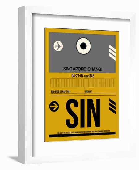 SIN Singapore Luggage Tag I-NaxArt-Framed Art Print