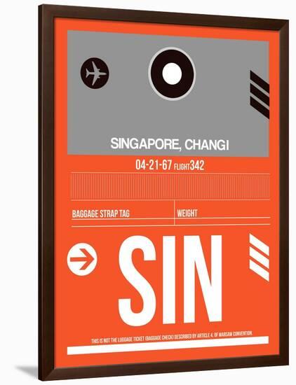 SIN Singapore Luggage Tag II-NaxArt-Framed Art Print