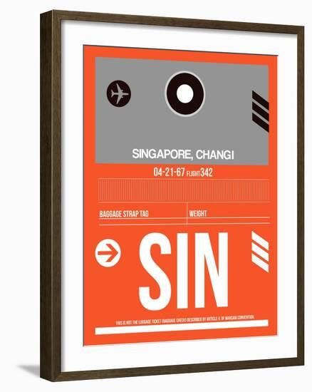 SIN Singapore Luggage Tag II-NaxArt-Framed Art Print