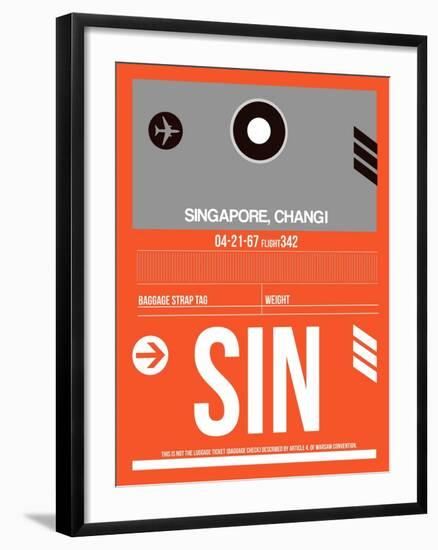 SIN Singapore Luggage Tag II-NaxArt-Framed Art Print