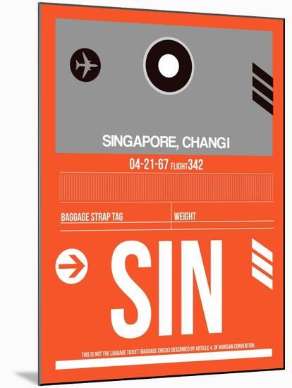 SIN Singapore Luggage Tag II-NaxArt-Mounted Art Print