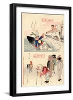 Sina Kurofune Nihon Shirofune -- Buta No Taibyo-Kobayashi Kiyochika-Framed Giclee Print