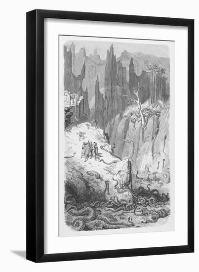 Sinbad Amongst the Serpents, C.1868-Gustave Dore-Framed Giclee Print