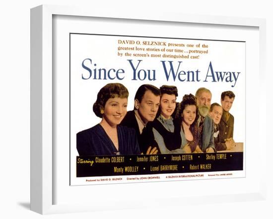 Since You Went Away, Claudette Colbert, Joseph Cotten, Jennifer Jones, and Shirley Temple, 1944-null-Framed Art Print