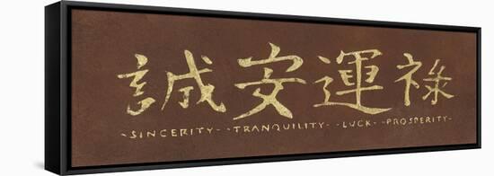 Sincerity Tranquility Luck Prosperity-Kristin Emery-Framed Stretched Canvas