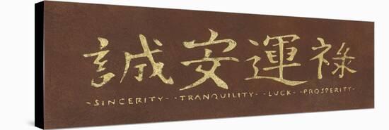 Sincerity Tranquility Luck Prosperity-Kristin Emery-Stretched Canvas