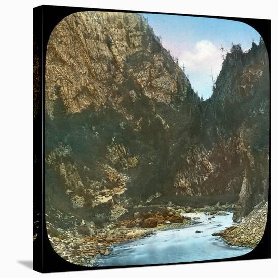 Sindh River, Passing the Crags Below Sonamarg, Kashmir, India, Late 19th or Early 20th Century-null-Stretched Canvas