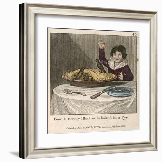 Sing a Song of Sixpence a Bag Full of Rye Four-And-Twenty Blackbirds Baked in a Pie-null-Framed Art Print