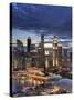 Singapore, Aerial View of Singapore Skyline and Esplanade Theathre-Michele Falzone-Stretched Canvas