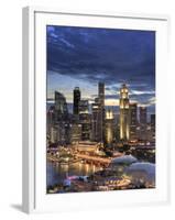 Singapore, Aerial View of Singapore Skyline and Esplanade Theathre-Michele Falzone-Framed Photographic Print