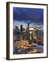 Singapore, Aerial View of Singapore Skyline and Esplanade Theathre-Michele Falzone-Framed Photographic Print