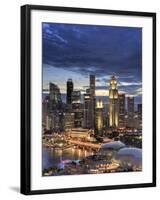 Singapore, Aerial View of Singapore Skyline and Esplanade Theathre-Michele Falzone-Framed Photographic Print