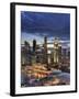 Singapore, Aerial View of Singapore Skyline and Esplanade Theathre-Michele Falzone-Framed Photographic Print