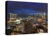 Singapore, Aerial View of Singapore Skyline and Esplanade Theathre-Michele Falzone-Stretched Canvas