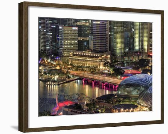 Singapore, Aerial View of Singapore Skyline and Esplanade Theathre-Michele Falzone-Framed Photographic Print