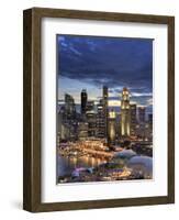 Singapore, Aerial View of Singapore Skyline and Esplanade Theathre-Michele Falzone-Framed Photographic Print