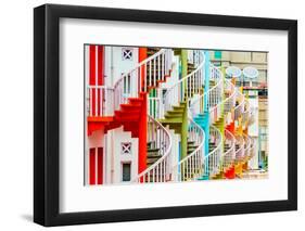 Singapore at Bugis Village Spiral Staircases.-Sean Pavone-Framed Photographic Print