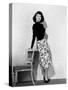 Singapore, Ava Gardner, in a Black Jersey Top, Black-And-White Skirt and Leather Belt, 1947-null-Stretched Canvas