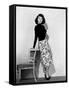 Singapore, Ava Gardner, in a Black Jersey Top, Black-And-White Skirt and Leather Belt, 1947-null-Framed Stretched Canvas