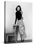 Singapore, Ava Gardner, in a Black Jersey Top, Black-And-White Skirt and Leather Belt, 1947-null-Stretched Canvas