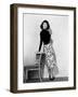 Singapore, Ava Gardner, in a Black Jersey Top, Black-And-White Skirt and Leather Belt, 1947-null-Framed Photo