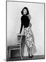 Singapore, Ava Gardner, in a Black Jersey Top, Black-And-White Skirt and Leather Belt, 1947-null-Mounted Photo