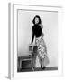 Singapore, Ava Gardner, in a Black Jersey Top, Black-And-White Skirt and Leather Belt, 1947-null-Framed Photo