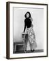 Singapore, Ava Gardner, in a Black Jersey Top, Black-And-White Skirt and Leather Belt, 1947-null-Framed Photo