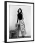 Singapore, Ava Gardner, in a Black Jersey Top, Black-And-White Skirt and Leather Belt, 1947-null-Framed Photo