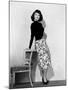 Singapore, Ava Gardner, in a Black Jersey Top, Black-And-White Skirt and Leather Belt, 1947-null-Mounted Photo